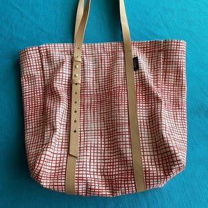 Kate Spade Saturday Red Check Tote Handbag Purse